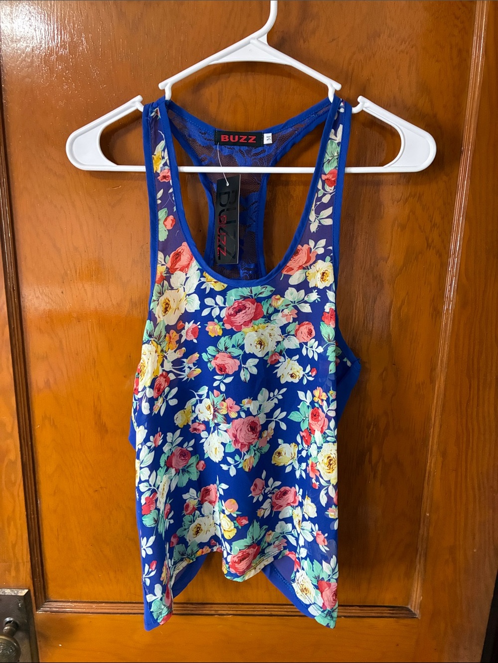 🔥NWT Buzz Brand Floral Racerback Tank Top